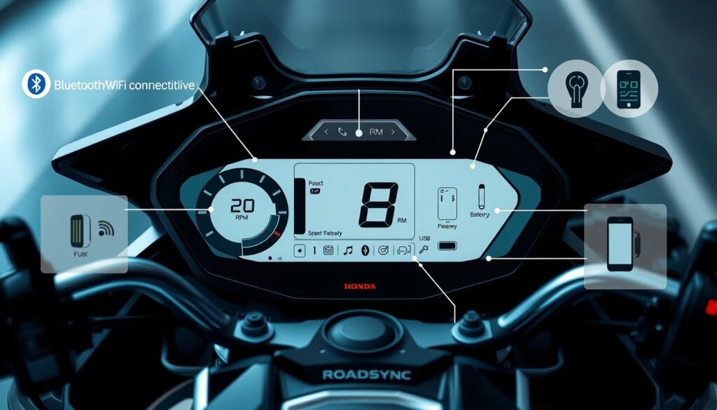 moderní přístroje a konektivita motocyklu