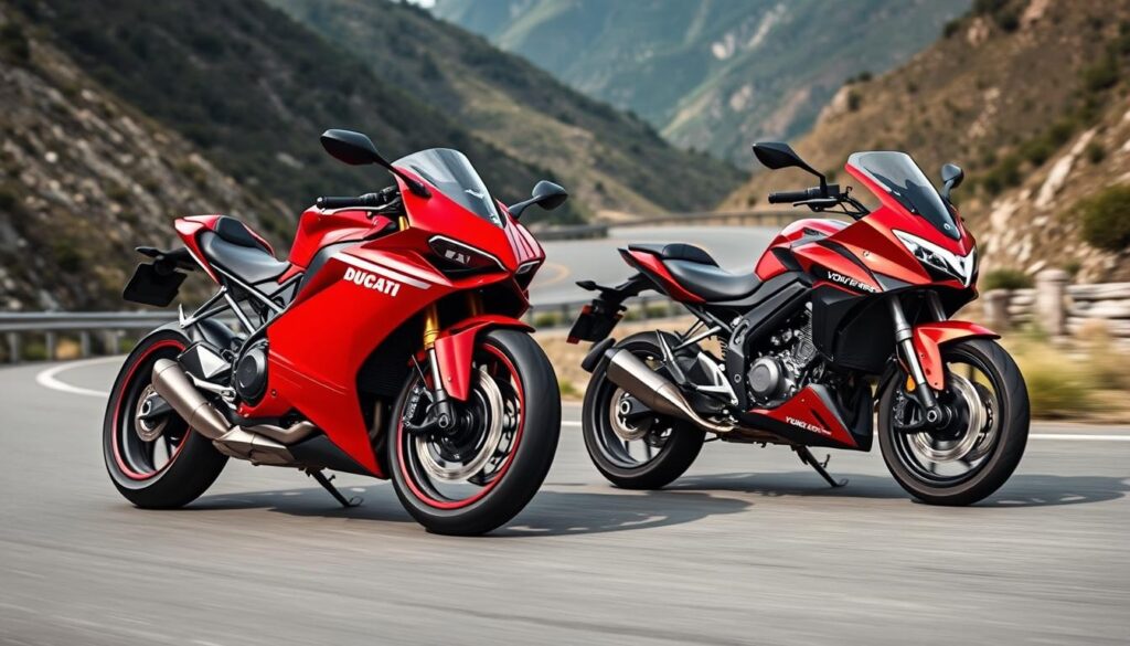 srovnání motocyklů Ducati a konkurence