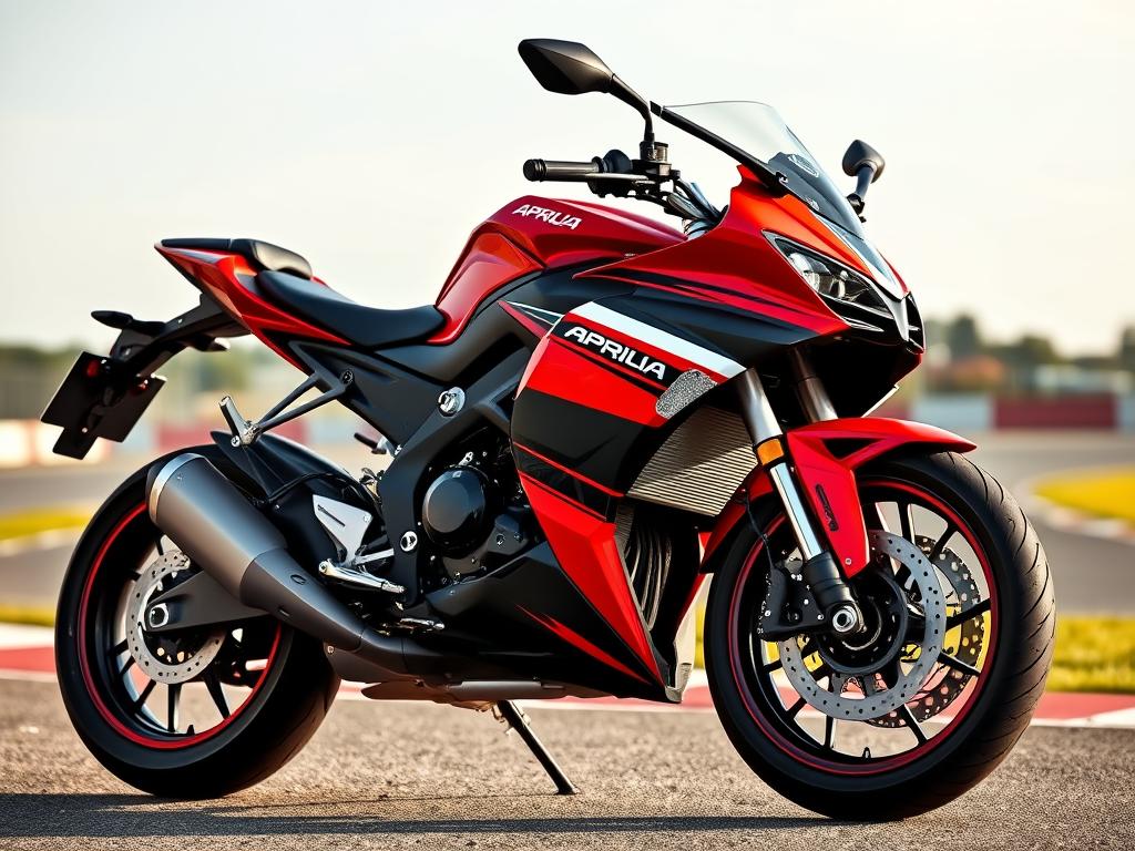 Aprilia RS125 - nejspolehlivější sportovní motorka 125 ccm v červeno-černé barvě Aprilia RS125 - nejspolehlivější sportovní motorka 125 ccm v červeno-černé barvě