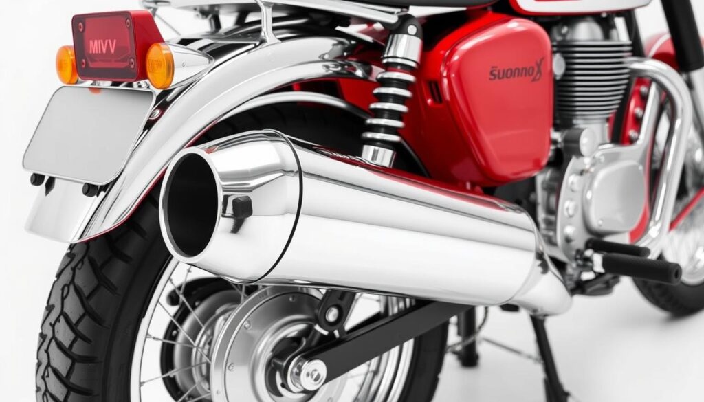 Chromovaný výfuk MIVV Suono pro retro motorky 125 Chromovaný výfuk MIVV Suono pro retro motorky 125