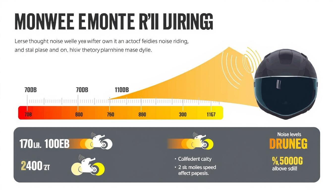 Grafické znázornění hluku při jízdě na motorce a jeho vliv na sluch