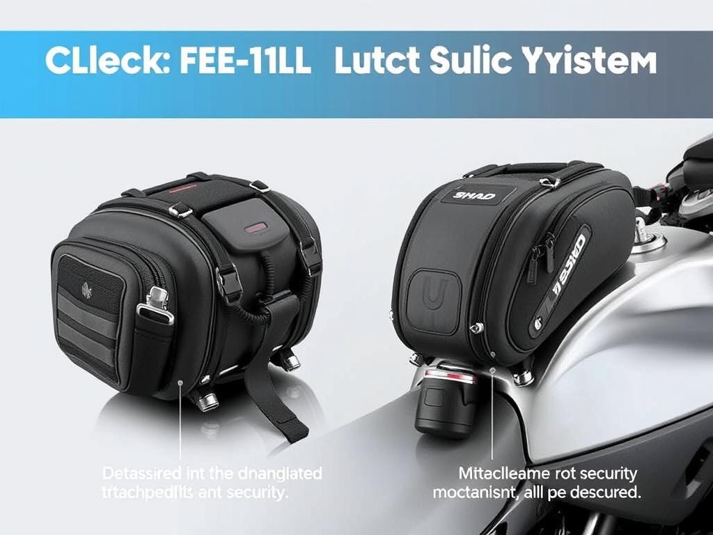 SHAD E03CL tankvak s Click systémem - nejlepší moto tankvak s rychloupínacím systémem