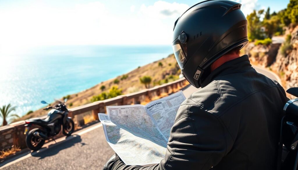 navigace na motocyklové cestě