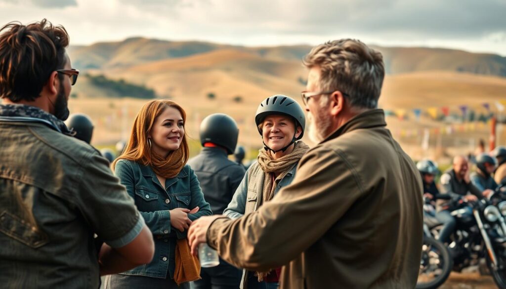 zvládání emocí na motorkářském srazu