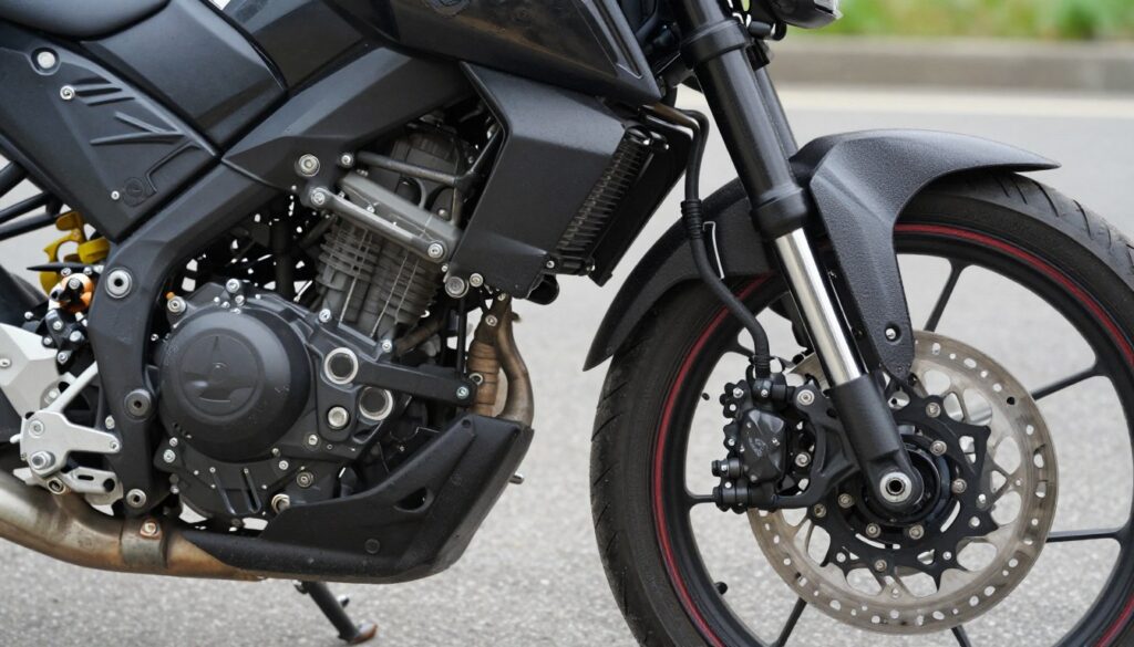 brzdový systém a podvozek motocyklu