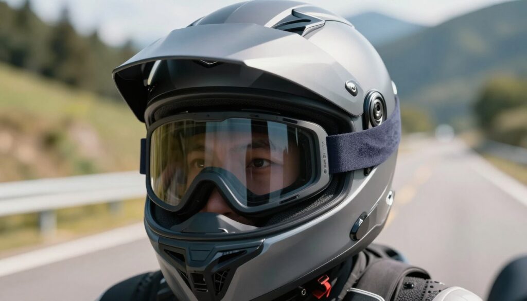 moto brýle integrace s helmou